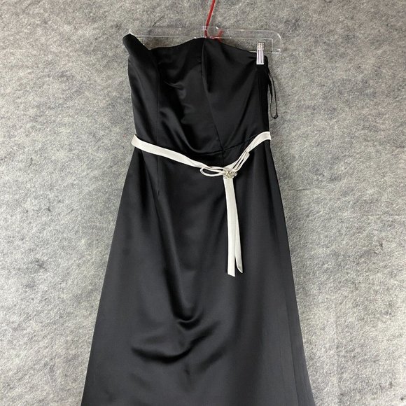 Alfred Angelo Ballgown Dress Size 10 Women's Black Sleeveless 100% Polyester - Picture 2 of 8